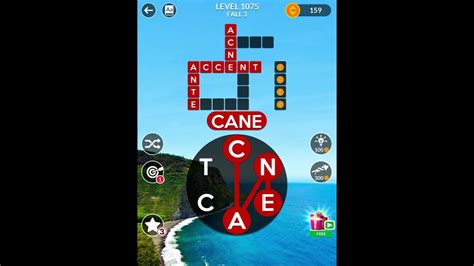 Wordscapes Level 1075, Fall 3 .